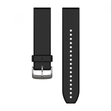 Garmin Fenix 5 óraszíj 22mm fekete szilikon ezüst csat (QuickFit) okosóra kellék
