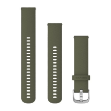 Garmin Vivomove 3 óraszíj 20mm mohazöld szilikon ezüst csat (Quick Release) okosóra kellék