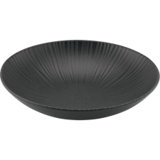 Gastro Mélytányér, Vesuvio Black 22 cm, fekete tányér és evőeszköz