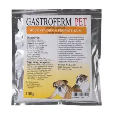  Gastroferm Pet probiotikum+vitamin por 100 g vitamin, táplálékkiegészítő kutyáknak
