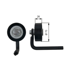 Gates Szíjfeszítő, hosszbordás szíj GATES T39202 autóalkatrész