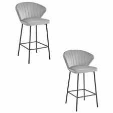  GATTA szék - ezüstszürke bársony / fekete lábak x 2 bútor