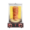  Gáz elektromos kebab gép, 2 égő, függőleges sütő, ezüst