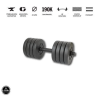  GazoFitness kézi súlyzó 1×11,5kg (össz: 11,5kg) menetes súlyzórúddal