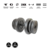  GazoFitness kézi súlyzó 1×21,5kg (össz: 21,5kg) menetes súlyzórúddal