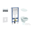 Geberit Duofix falra szerelhető WC szett, Ideal Stanard Alpha WC és ülőke, Geberit Delta 35 fényes króm nyomólappal SANI11CD1144