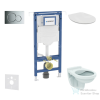 Geberit Duofix falra szerelhető WC szett, Ideal Standard Alpha Wc soft close ülőkével, Sigma 01 fényes króm nyomólappal SANI11CD1104