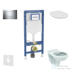 Geberit Duofix falra szerelhető WC szett, Ideal Standard Alpha Wc soft close ülőkével, Sigma 30 króm nyomólappal SANI11CD1106