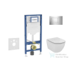 Geberit Duofix falra szerelhető WC szett, Ideal Standard Tesi Aquablade Wc soft close ülőkével, Sigma 30 fényes/matt króm nyomólappal SANI11CD1137
