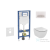 Geberit Duofix falra szerelhető WC szett, Ideal Standard Tesi Aquablade Wc soft close ülőkével, Sigma 50 alpesi fehér/króm nyomólappal SANI11CD3139