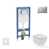 Geberit Duofix falra szerelhető WC szett, Ideal Standard Tesi WC soft close ülőkével, Geberit Sigma 01 matt króm nyomólappal SANI11CD2105