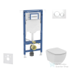 Geberit Duofix falra szerelhető WC szett, Ideal Standard Tesi WC soft close ülőkével, Geberit Sigma 20 fehér/króm nyomólappal SANI11CD3102