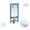 Geberit Duofix falra szerelhető WC szett, Villeroy &amp; Boch Subway 2.0 CeramicPlus WC soft close ülőkével, Geberit Sigma 01 fényes króm nyomólappal SANI11CK1100