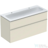 Geberit iCON 120x48 cm-es 2 csaplyukas mosdó és alsószekrény kombináció 2 fiókkal,fényes homokszürke 502.338.JL.1
