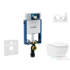 Geberit Kombifix falra szerelhető WC szett, Kielle Oudee Vortex WC soft close ülőkével, Geberit Sigma 20 fehér/króm nyomólappal SANI15CA3186