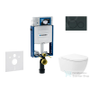 Geberit Kombifix falra szerelhető WC szett, Kielle Oudee Vortex WC soft close ülőkével, Geberit Sigma 20 fényes/matt fekete nyomólappal SANI15CA5138