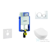 Geberit Kombifix falra szerelhető WC szett, Villeroy &amp; Boch Subway 2.0 CeramicPlus Wc soft close ülőkével, Sigma 20 fehér/fényes króm nyomólappal 111302005NI4