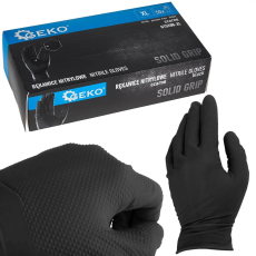 Geko Nitril védőkesztyű SOLID GRIP – 50 db/csomag, XL méret, fekete