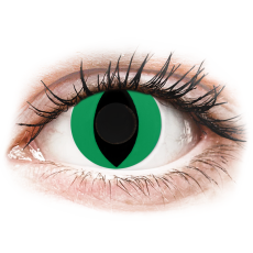 Gelflex CRAZY LENS - Cat Eye Green - dioptria nélkül napi lencsék (2 db lencse)