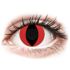 Gelflex CRAZY LENS - Cat Eye Red - dioptria nélkül napi lencsék (2 db lencse) napszemüveg