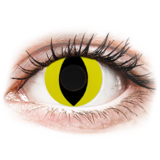 Gelflex CRAZY LENS - Cat Eye Yellow - dioptria nélkül napi lencsék (2 db lencse) napszemüveg