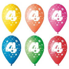 Gemar Balloons Léggömb 26cm - 4-es szám (5db) party kellék
