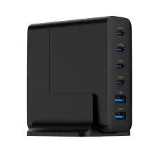 Gembird 6-port 75W GaN USB fast charger Black TA-UC-2A4C-PD75-01-BK mobiltelefon kellék