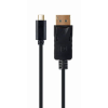 Gembird A-CM-DPM-01 USB-C - Displayport Kábel 2m - Fekete