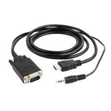 Gembird A-HDMI-VGA-03-10 HDMI to VGA and audio adapter cable single port 3m Black kábel és adapter
