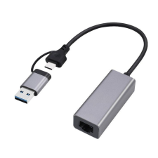  Gembird A-USB3AC-LAN-01 USB 3.1 + type-C Gigabit network adapter Space Grey hálózati kártya