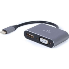 Gembird Cablexpert USB-C -> HDMI + VGA adapter fekete (A-USB3C-HDMIVGA-01) kábel és adapter