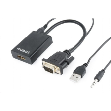 Gembird Cablexpert VGA male -> HDMI female adapter, fekete (A-VGA-HDMI-01) (A-VGA-HDMI-01) kábel és adapter