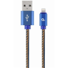 Gembird CC-USB2J-AMLM-1M-BL Lightning Premium cotton braided 8-pin charging and data cable 1m Blue (CC-USB2J-AMLM-1M-BL)