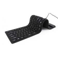 Gembird Flexible Keyboard &amp; OTG adapter Black US billentyűzet
