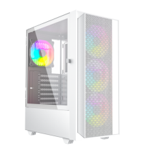 Gembird Fornax 4000W ARGB gaming ATX computer case, Midi Tower, backlight, White számítógép ház