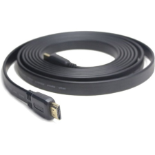 Gembird HDMI 1.4 M/M video jelkábel 3m fekete lapos kábel és adapter