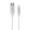 Gembird - Premium cotton braided USB A - TYPE C összekötő kábel 2m - CC-USB2B-AMCM-2M-BW2
