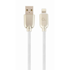 Gembird Premium rubber 8-pin charging and data cable; 2m; white kábel és adapter