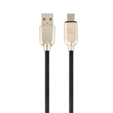Gembird Premium rubber USB apa - MicroUSB apa Adat- és töltőkábel 2m - Fekete kábel és adapter
