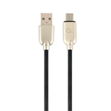 Gembird Premium rubber USB apa - MicroUSB apa Adat- és töltőkábel 2m - Fekete kábel és adapter