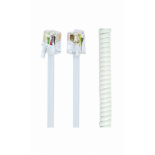 Gembird RJ10 (4P4C) spirál telefonkábel 2m fehér (TC4P4CS-2M-W) kábel és adapter