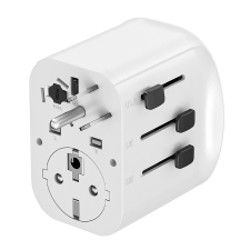 Gembird TPA-EU2A1C15-01-W Grounded universal travel power adapter, 15 W, white kábel és adapter
