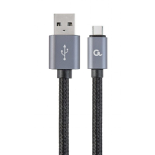Gembird USB-A - Type-C harisnyázott kábel 1.8m fekete-szürke (CCB-mUSB2B-AMCM-6) kábel és adapter