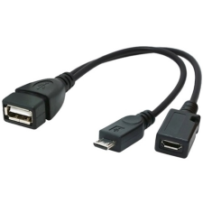 Gembird USB A -> USB micro B F/M adatkábel 0.15m OTG fekete kábel és adapter