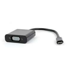 Gembird USB C -> VGA M/F adapter 0.2m fekete kábel és adapter