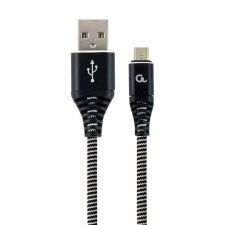 Gembird USB micro-B - USB Type-A szövet borítású adat- és töltőkábel 2m fekete (CC-USB2B-AMmBM-2M-BW) (CC-USB2B-AMmBM-2M-BW) mobiltelefon kellék