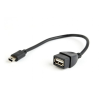 Gembird usb otg af to mini-bm cable 0,15m black a-otg-afbm-002