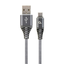 Gembird USB type-C - USB Type-A szövet borítású adat- és töltőkábel 2m szürke (CC-USB2B-AMCM-2M-WB2) (CC-USB2B-AMCM-2M-WB2) mobiltelefon kellék
