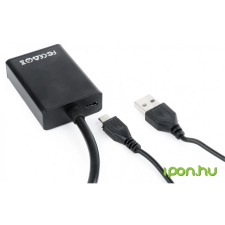 Gembird VGA apa + 3.5mm Jack - HDMI anya adapter - Fekete (VGA to HDMI) kábel és adapter