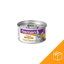 Gemon Mousse Adult Macskaeledel (Csirke és Sertés) - 24x85 g macskaeledel